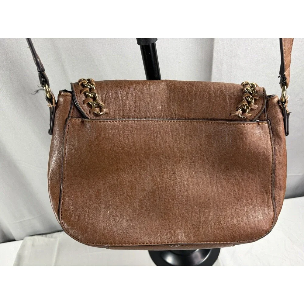 Calvin Klein Caramel Medium Crossbody Bag Zip, Adjustable Strap Gold Hardware